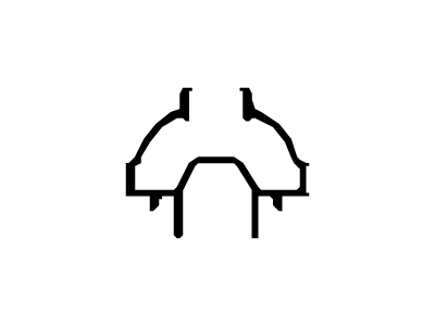 Perfil lateral vidrio partido
